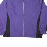 PRO CELEBRITY Womens Purple & Black Zip Nylon Regular Fit Jacket Stallions Logo