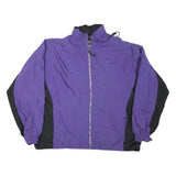 PRO CELEBRITY Womens Purple & Black Zip Nylon Regular Fit Jacket Stallions Logo
