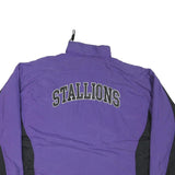 PRO CELEBRITY Womens Purple & Black Zip Nylon Regular Fit Jacket Stallions Logo