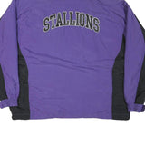PRO CELEBRITY Womens Purple & Black Zip Nylon Regular Fit Jacket Stallions Logo