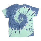 GILDAN Mens Blue & Green Tie Dye Destin Florida Graphic T-Shirt XL Short Sleeve