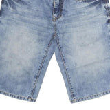 SAVVY DENIM Mens Light Blue Denim Shorts Casual Size L W32 Button Fly