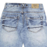 SAVVY DENIM Mens Light Blue Denim Shorts Casual Size L W32 Button Fly