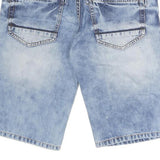 SAVVY DENIM Mens Light Blue Denim Shorts Casual Size L W32 Button Fly
