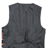 Mens Black Abstract Print Pattern Waistcoat S Polyester Blend Button Closure