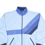 COSPO Mens Light Blue & Navy Blue Retro Zip Up Jacket L Polyester Blend