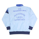 COSPO Mens Light Blue & Navy Blue Retro Zip Up Jacket L Polyester Blend