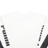 PUMA Womens White & Black Cropped Sweatshirt XS Crew Neck Long Sleeve Sportswear