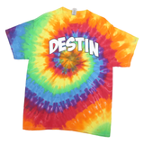 GILDAN Mens Multicolour Tie Dye T-Shirt L Short Sleeve Crew Neck Destin Graphic