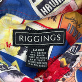 Riggings Floral Hawaiian Shirt - Large Multicoloured Cotton Blend