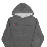 CHAMPION Mens Grey Pullover Hoodie S Cotton Blend Drawstring