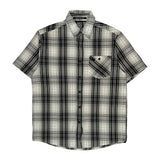 Southpole Checked Short Sleeve Shirt - Large Black & White Cotton