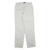 JULES Womens Cotton Blend White Regular Fit Straight Leg Trousers W31 L32 Casual