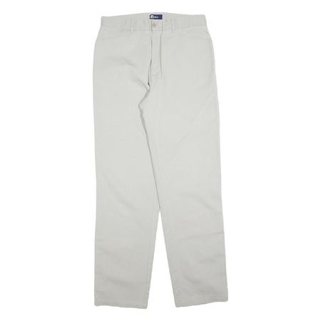 JULES Womens Cotton Blend White Regular Fit Straight Leg Trousers W31 L32 Casual