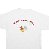 WEST TEE Mens White Were Expecting ABC Graphic L Short Sleeve Crew Neck