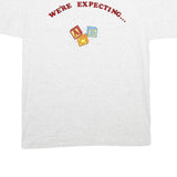 WEST TEE Mens White Were Expecting ABC Graphic L Short Sleeve Crew Neck