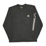 Property Of Carhartt Long Sleeve T-Shirt - Medium Black Cotton
