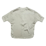 DEREK LAM Womens Beige Silk Blend Basic Top Short Sleeve V-Neck Size S