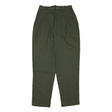 KATHIE LEE Womens Cotton Blend Green Relaxed Trousers W25 L27 Casual Comfort Zip