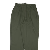KATHIE LEE Womens Cotton Blend Green Relaxed Trousers W25 L27 Casual Comfort Zip