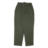 KATHIE LEE Womens Cotton Blend Green Relaxed Trousers W25 L27 Casual Comfort Zip