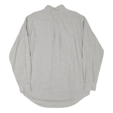 RALPH LAUREN Mens Grey & White Checked Cotton Blend Shirt L Classic Button Down