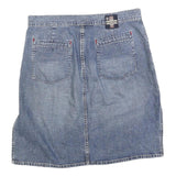 LUCKY BRAND Womens Blue Denim Mini Skirt Cotton Blend Zip Pocket Size M Casual