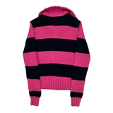 Age 8-10 Ralph Lauren Striped Zip Up - Medium Navy Cotton