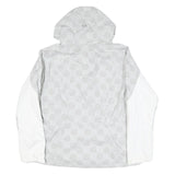 THE NORTH FACE Womens Grey & White Printed Outdoor Jacket L Polyester Blend Zip