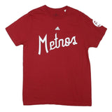 ADIDAS Mens Red Metros Graphic T-Shirt L Short Sleeve Crew Neck Cotton Blend