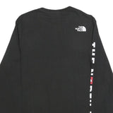 THE NORTH FACE Mens Black S Long Sleeve Crew Neck Branded Logo Cotton T-Shirt