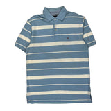 Tommy Hilfiger Striped Polo Shirt - Large Blue Cotton