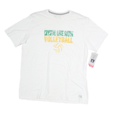 RUSSELL ATHLETIC Mens White Crystal Lake South Volleyball Graphic T-Shirt XL