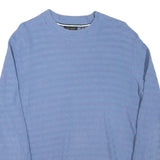 TED BAKER Mens Blue Patterned Plain Crew Neck Basic Knit Jumper M Cotton Blend