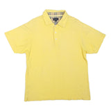 BURBERRY Mens Yellow Polo Shirt M Cotton Blend Short Sleeve Plain Classic