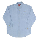 RIVIERA BLUES Mens Blue Cotton Shirt S Button-Down Collar Long Sleeve Casual