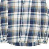 ST JOHNS BAY Mens Blue Beige Check Shirt L Cotton Long Sleeve Casual Button
