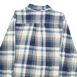 ST JOHNS BAY Mens Blue Beige Check Shirt L Cotton Long Sleeve Casual Button