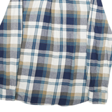 ST JOHNS BAY Mens Blue Beige Check Shirt L Cotton Long Sleeve Casual Button