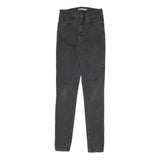 LEVI'S Womens Slim Black Jeans Denim Cotton Blend W24 L29 Zip Skinny Fit
