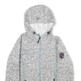 OCK Womens Grey Wool Blend Hooded Zip Jacket UK 12 Casual Wear Outdoor Layer