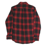JACHS Mens Red & Black Check Shirt M Cotton Blend Casual Long Sleeve Button