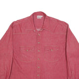 FREE LOOK Mens Red Cotton Shirt 2XL Long Sleeve Button Front Casual