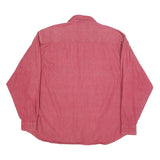 FREE LOOK Mens Red Cotton Shirt 2XL Long Sleeve Button Front Casual