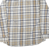 RIDGECUT Mens Beige & Blue Check Shirt M Long Sleeve Button Collar Casual Cotton