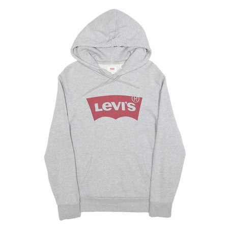 LEVI'S Mens Grey Hoodie S Cotton Blend Pullover Casual Sweatshirt