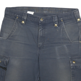CARHARTT Mens Cargo Blue Denim Shorts 2XL W34 Workwear Durable Pocketed