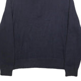 POLO RALPH LAUREN Mens Navy Blue Fashion Jumper Cotton Pullover L Zip Neck
