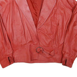 Womens Red Leather Jacket M Plain Trendy Comfortable Stylish