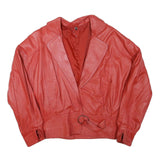 Womens Red Leather Jacket M Plain Trendy Comfortable Stylish